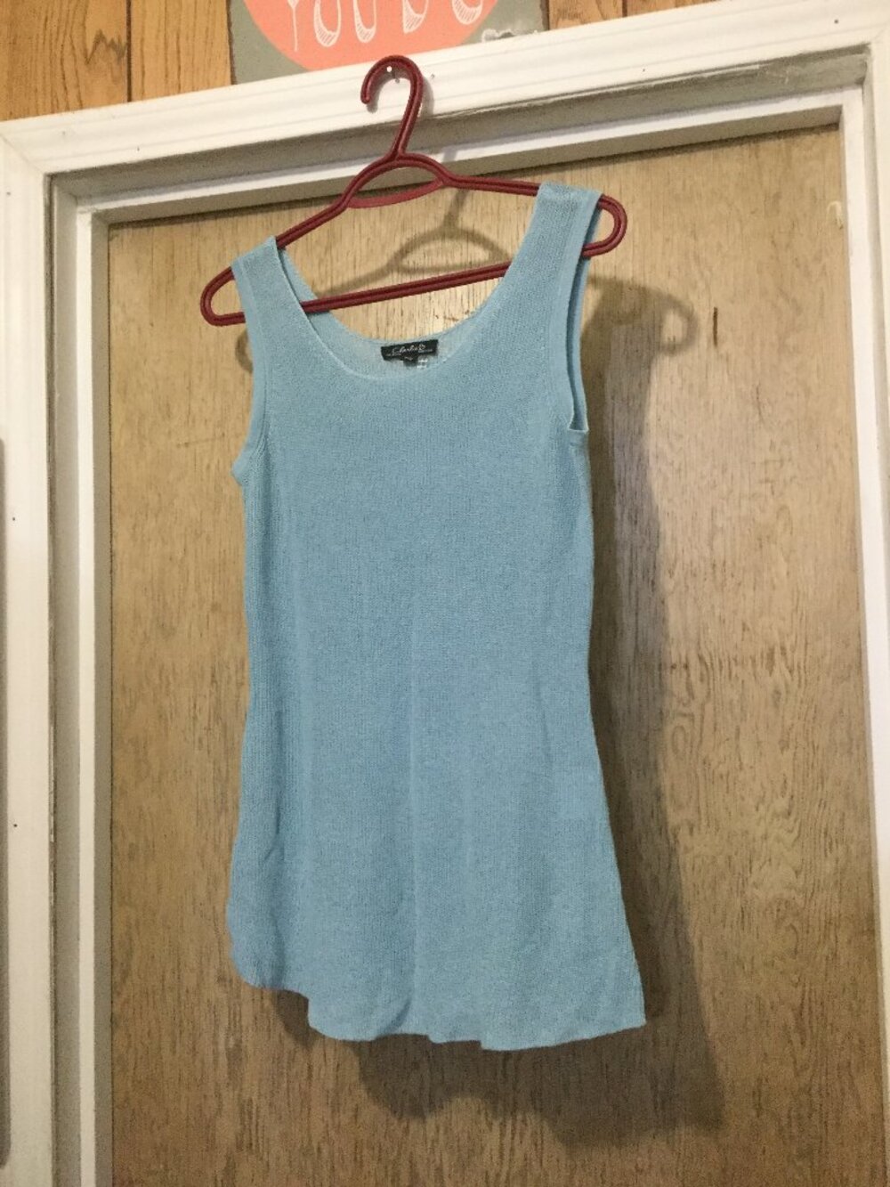 Charlie B size small sleeveless knit tank top measures 16" P2P is 26" long